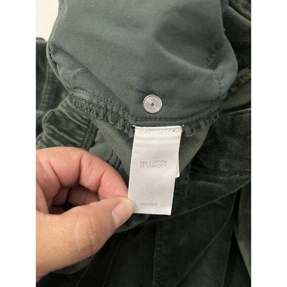 J Jill Velour Pants Women 20 Green Pockets Stretchy Waist Sides - Picture 10 of 14